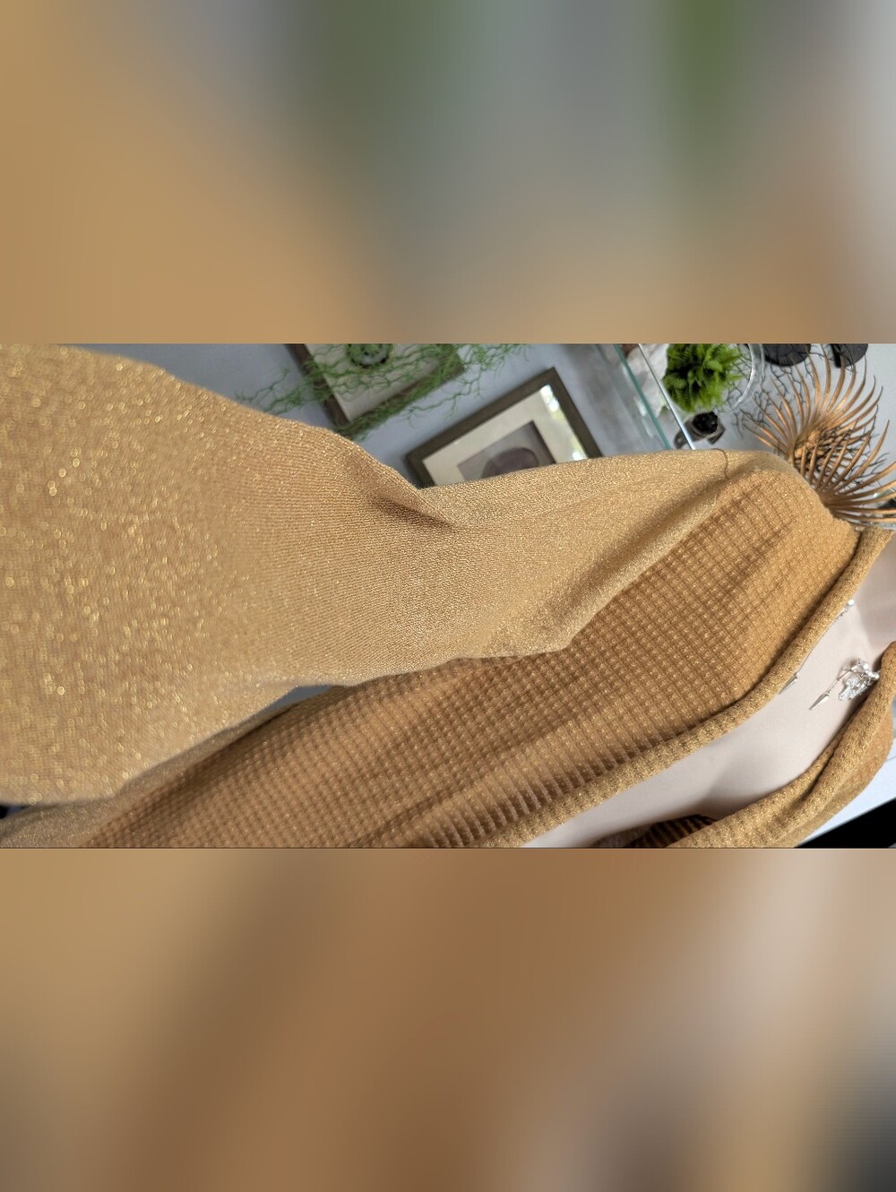 Evan Picone Gold Shimmer Cardigan Sweater XL-1X